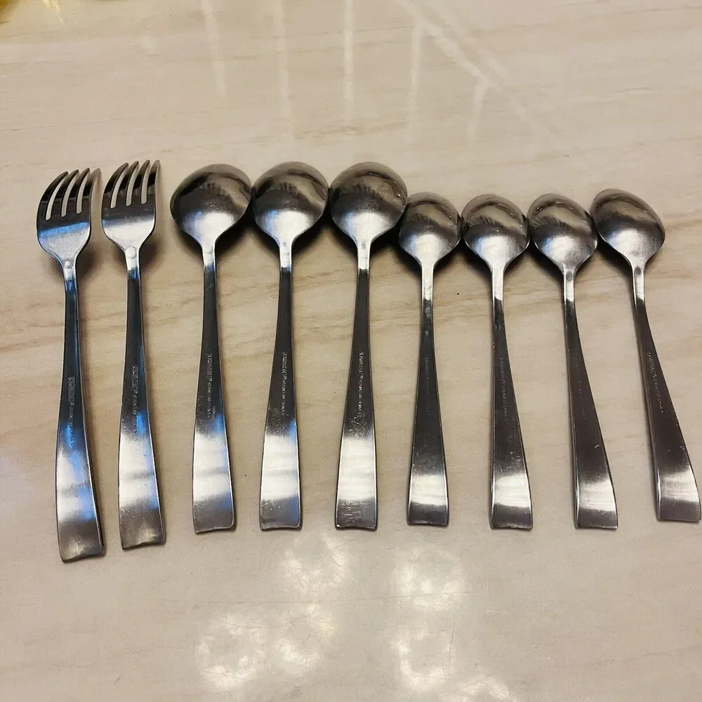 CAMBRIDGE Dylan Stainless Flat Tip 9pc Flatware Fork Spoon Teaspoon Replacement